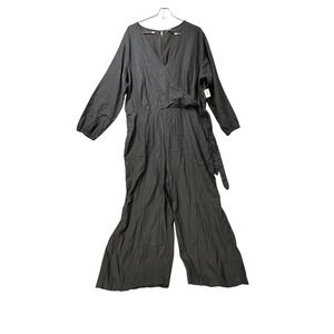 Old Navy Black Wrap V Neck Jumpsuit Wide Leg Plus Size XXL
